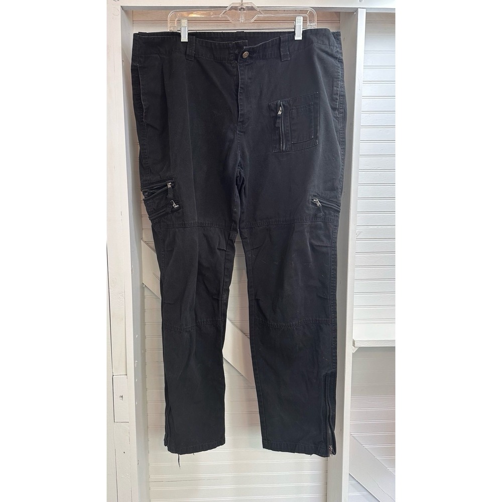 Free Knight Cargo Pants Men's 38 black tactical jeans Thrashed Y2K Skater grunge